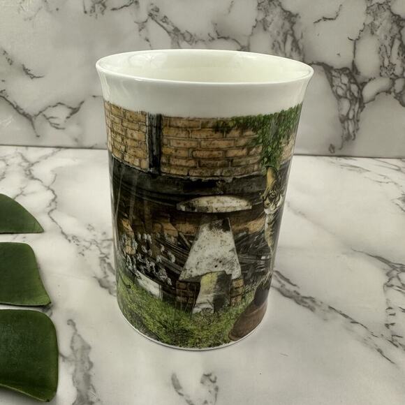Dunoon Bone China Farmyard Cats Richard Parlis Coffee Mug Tabby White Cup - Picture 2 of 6